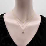 18K Gold Pear-Shaped Diamond in Collett Setting on a 16” Chain Kirsten's Corner