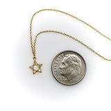 Contemporary 18K Gold Rose Cut Diamond Star Pendant Necklace Necklace Kirsten's Corner