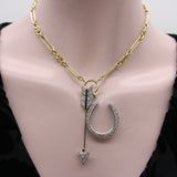 12K White Gold Diamond Lucky Horseshoe Pendant Pendant Kirsten's Corner