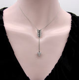 Art Deco Platinum Diamond and Onyx Jabot Pendant Brooch Pendant Kirsten's Corner