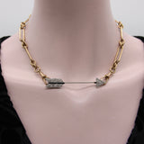 Art Deco Platinum Diamond and Onyx Jabot Pendant Brooch Pendant Kirsten's Corner