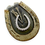 12K White Gold Diamond Lucky Horseshoe Pendant Pendant Kirsten's Corner