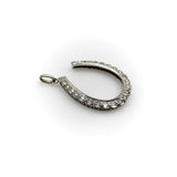 12K White Gold Diamond Lucky Horseshoe Pendant Pendant Kirsten's Corner