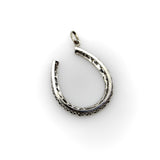 12K White Gold Diamond Lucky Horseshoe Pendant Pendant Kirsten's Corner