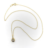 18K Gold Pear-Shaped Diamond in Collett Setting on a 16” Chain Kirsten's Corner