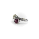 Platinum Edwardian Diamond and Ruby Toi et Moi Ring Ring Kirsten's Corner