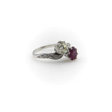 Platinum Edwardian Diamond and Ruby Toi et Moi Ring Ring Kirsten's Corner