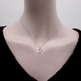 14K White Gold Moon and Star Diamond Necklace jewelry Kirsten's Corner