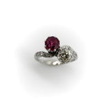Platinum Edwardian Diamond and Ruby Toi et Moi Ring Ring Kirsten's Corner