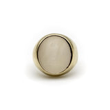 Vintage White Chalcedony Eagle Intaglio 14K Gold Signet Ring