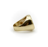 Vintage White Chalcedony Eagle Intaglio 14K Gold Signet Ring ring Kirsten's Corner
