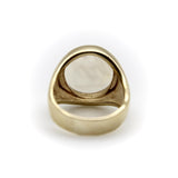 Vintage White Chalcedony Eagle Intaglio 14K Gold Signet Ring ring Kirsten's Corner