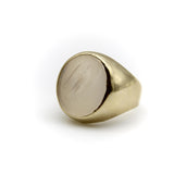 Vintage White Chalcedony Eagle Intaglio 14K Gold Signet Ring ring Kirsten's Corner