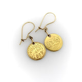 Victorian 22K Gold Hand Engraved Love Token Coin Earrings earrings Kirsten's Corner