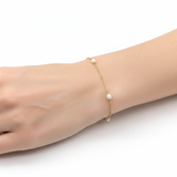 Vintage 14K Gold and Cultured Pearl Bracelet