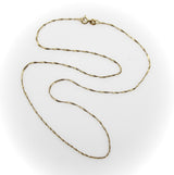 Vintage Twisted Baby Curb Link Chain in 14K Gold