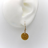 Victorian 22K Gold Hand Engraved Love Token Coin Earrings earrings Kirsten's Corner