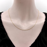 Vintage Twisted Baby Curb Link Chain in 14K Gold