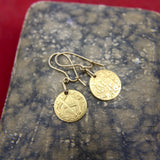 Victorian 22K Gold Hand Engraved Love Token Coin Earrings earrings Kirsten's Corner