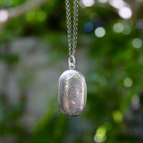 Sterling Silver Georgian Oblong Vinaigrette with Engraved Leaf Border jewelry Kirsten's Corner