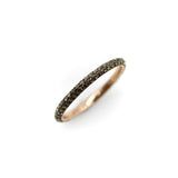 Vintage Micro Pave Cognac Diamond Eternity Band in 10K Gold with Rhodium Finish