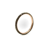 Vintage Micro Pave Cognac Diamond Eternity Band in 10K Gold with Rhodium Finish