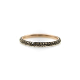 Vintage Micro Pave Cognac Diamond Eternity Band in 10K Gold with Rhodium Finish ring Kirsten's Corner