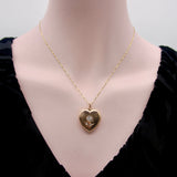 Victorian Heart Locket in 14K Rose Gold with Diamonds locket Kirsten's Corner