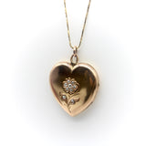Victorian Heart Locket in 14K Rose Gold with Diamonds locket Kirsten's Corner
