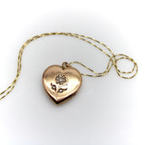 Victorian Heart Locket in 14K Rose Gold with Diamonds locket Kirsten's Corner