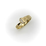 14K Gold Hand Engraved Lucky Nail Ring with Diamonds Ring Kirsten's Corner