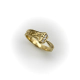 14K Gold Hand Engraved Lucky Nail Ring with Diamonds Ring Kirsten's Corner
