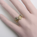14K Gold Hand Engraved Lucky Nail Ring with Diamonds Ring Kirsten's Corner