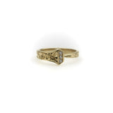 14K Gold Hand Engraved Lucky Nail Ring with Diamonds Ring Kirsten's Corner