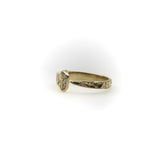 14K Gold Hand Engraved Lucky Nail Ring with Diamonds Ring Kirsten's Corner