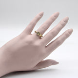 14K Gold Hand Engraved Lucky Nail Ring with Diamonds Ring Kirsten's Corner