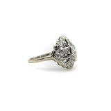 Art Deco 14K White Gold Order of the Eastern Star Diamond Ring