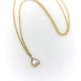 Dangling Pear Shape Champagne Rose Cut Diamond on 14K Gold Chain Necklace Kirsten's Corner