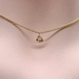 Dangling Pear Shape Champagne Rose Cut Diamond on 14K Gold Chain Necklace Kirsten's Corner