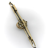 Russian Pre-Revolutionary 14K Gold Diamond Bar Pin Brooches, Pins Kirsten's Corner