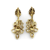Early Victorian 18K Gold Diamond Earrings with Leaf and Ribbon Motif w/ 6 Carats Earrings Kirsten's Corner