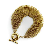 18K Gold Elsa Peretti Tiffany & Co. Somerset Mesh Bracelet with Sevillana Toggle Bracelet Kirsten's Corner