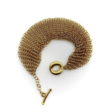 18K Gold Elsa Peretti Tiffany & Co. Somerset Mesh Bracelet with Sevillana Toggle Bracelet Kirsten's Corner