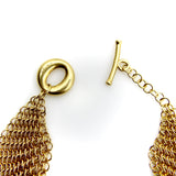 18K Gold Elsa Peretti Tiffany & Co. Somerset Mesh Bracelet with Sevillana Toggle Bracelet Kirsten's Corner