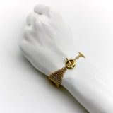18K Gold Elsa Peretti Tiffany & Co. Somerset Mesh Bracelet with Sevillana Toggle Bracelet Kirsten's Corner