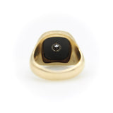 14K Gold Onyx and Diamond Signet Ring Ring Kirsten's Corner