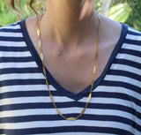 18K Gold Victorian French Alternating Link 24 3/4” Chain jewelry Kirsten's Corner