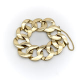 Vintage 14K Gold Wide Flattened Curb Link Bracelet Bracelet Kirsten's Corner