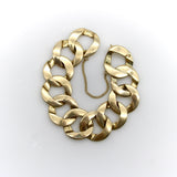 Vintage 14K Gold Wide Flattened Curb Link Bracelet Bracelet Kirsten's Corner