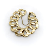 Vintage 14K Gold Wide Flattened Curb Link Bracelet Bracelet Kirsten's Corner